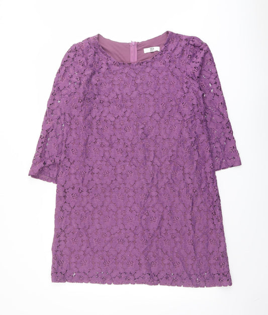 True Decadence Womens Purple Polyester A-Line Size 12 Round Neck Zip
