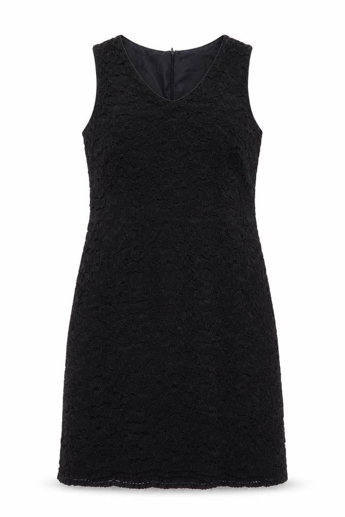 Marks & Spencer Womens Black Polyester Tank Dress Size 12 V-Neck Zip