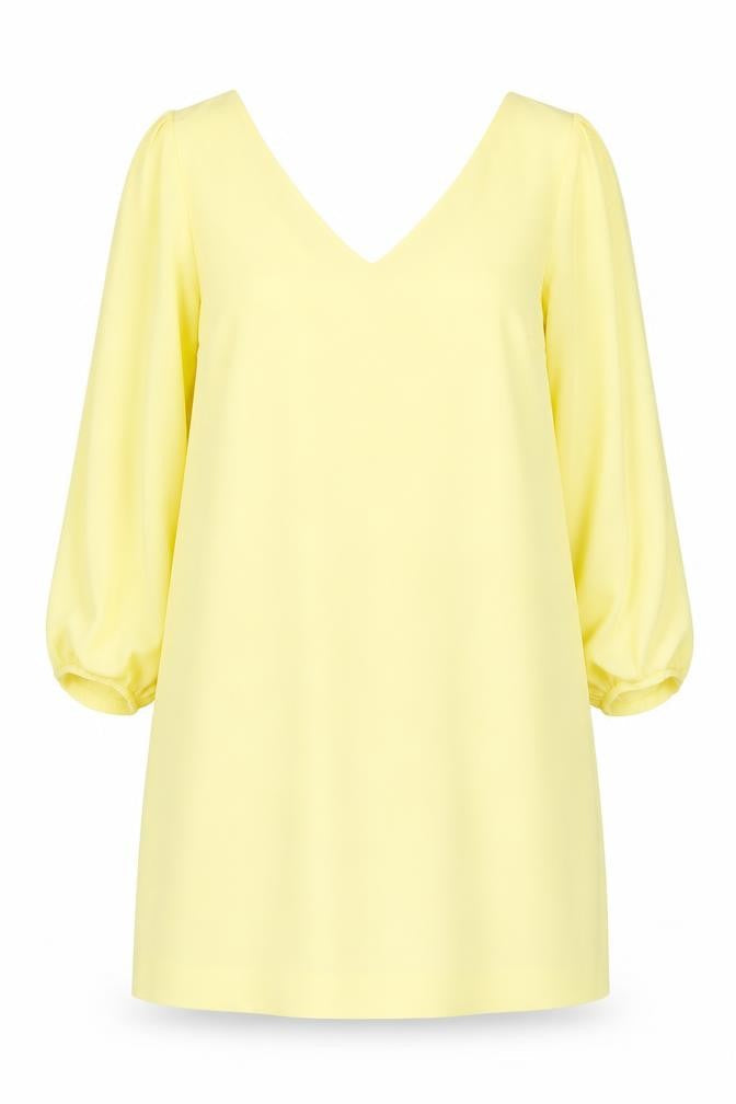 NEXT Womens Yellow Polyester A-Line Size 12 V-Neck Pullover