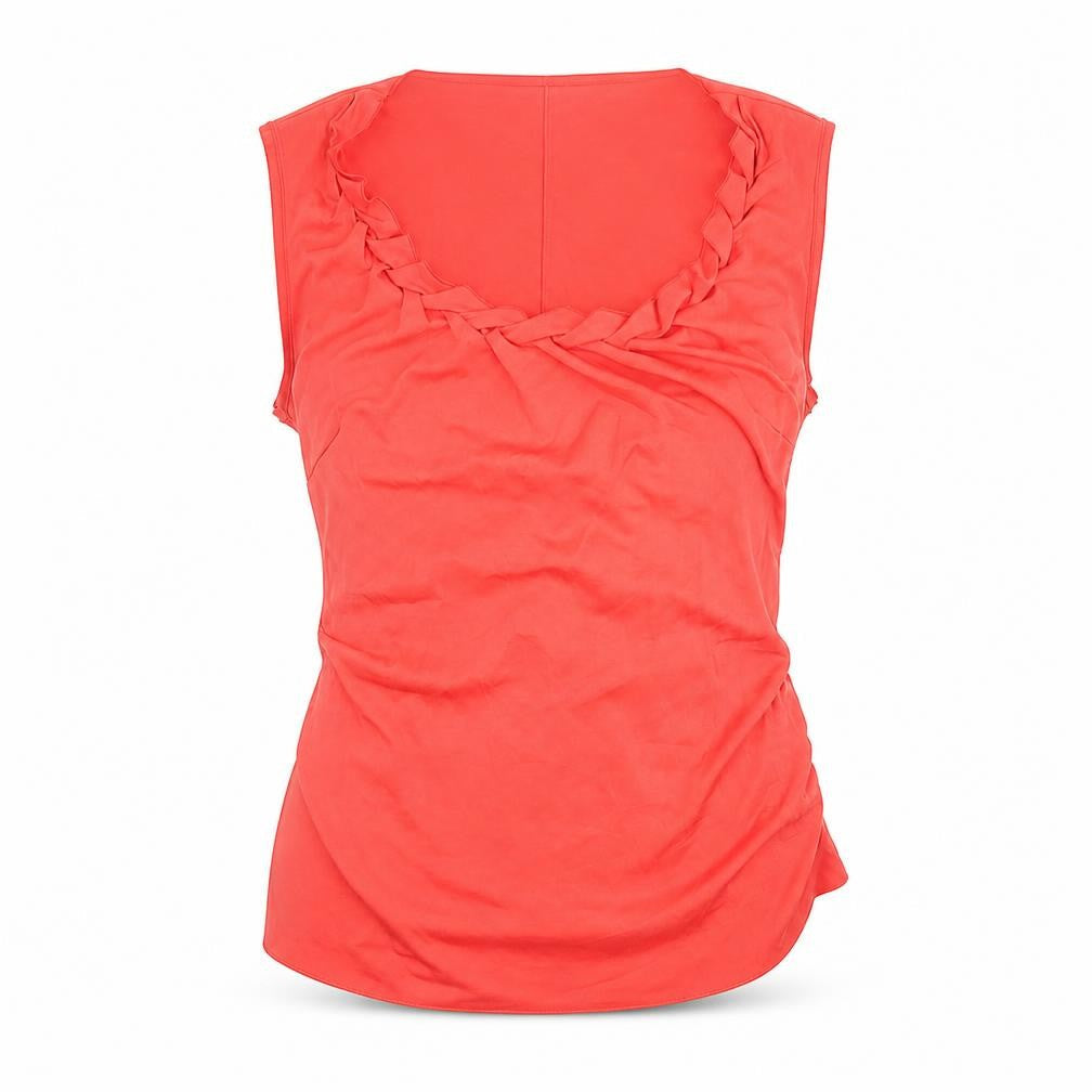 Tahari Womens Red Polyester Basic Tank Size M Round Neck