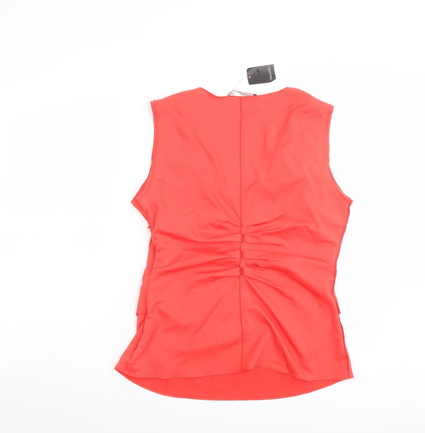 Tahari Womens Red Polyester Basic Tank Size M Round Neck