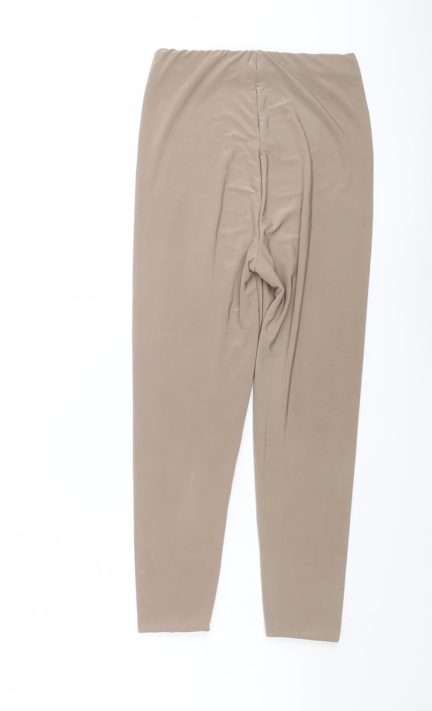 PRETTYLITTLETHING Womens Beige Polyester Carrot Leggings Size 6 L20 in