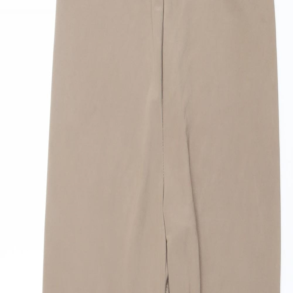 PRETTYLITTLETHING Womens Beige Polyester Carrot Leggings Size 6 L20 in