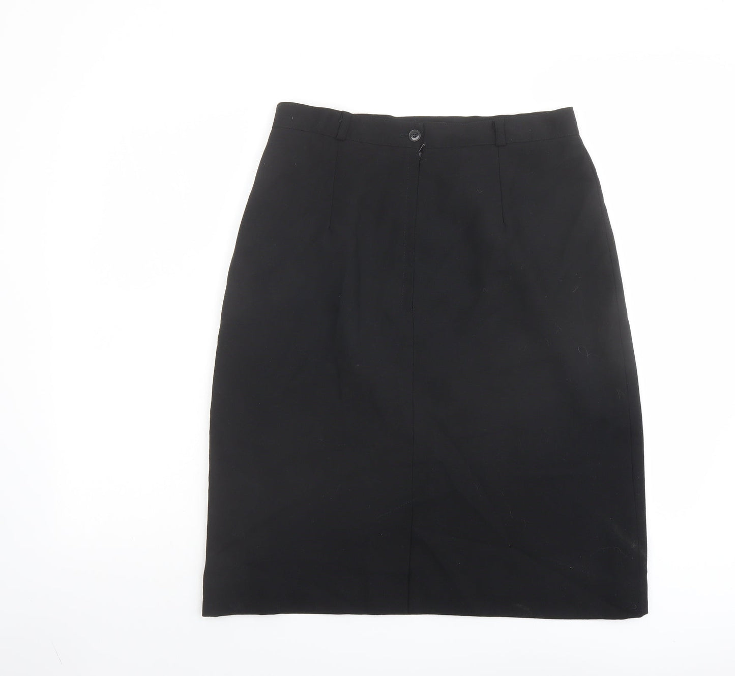 Features Womens Black Polyester Straight & Pencil Skirt Size 16 Zip
