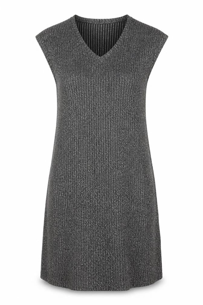 Limited Edition Womens Silver Polyester Jumper Dress Size 12 V-Neck Pullover