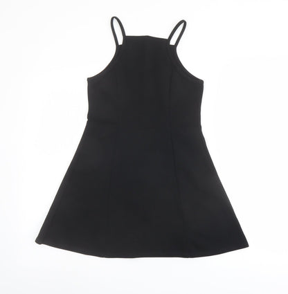 D' Lisle Girls Black Polyester A-Line Size 10 Years Square Neck Pullover