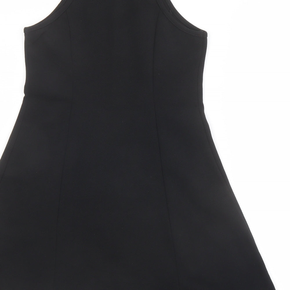 D' Lisle Girls Black Polyester A-Line Size 10 Years Square Neck Pullover