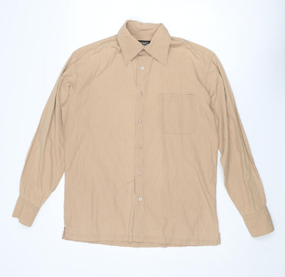 Additional front view of ESPRIT men’s beige polyester button-up, size M, collared button