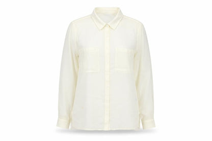 Divided by H&M Womens Ivory Polyester Basic Button-Up Size 8 Collared
