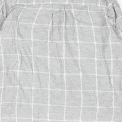 River Island Womens Grey Check Viscose Basic Blouse Size 8 V-Neck