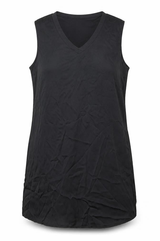 Madame Womens Black Polyester Shift Size XL V-Neck Pullover
