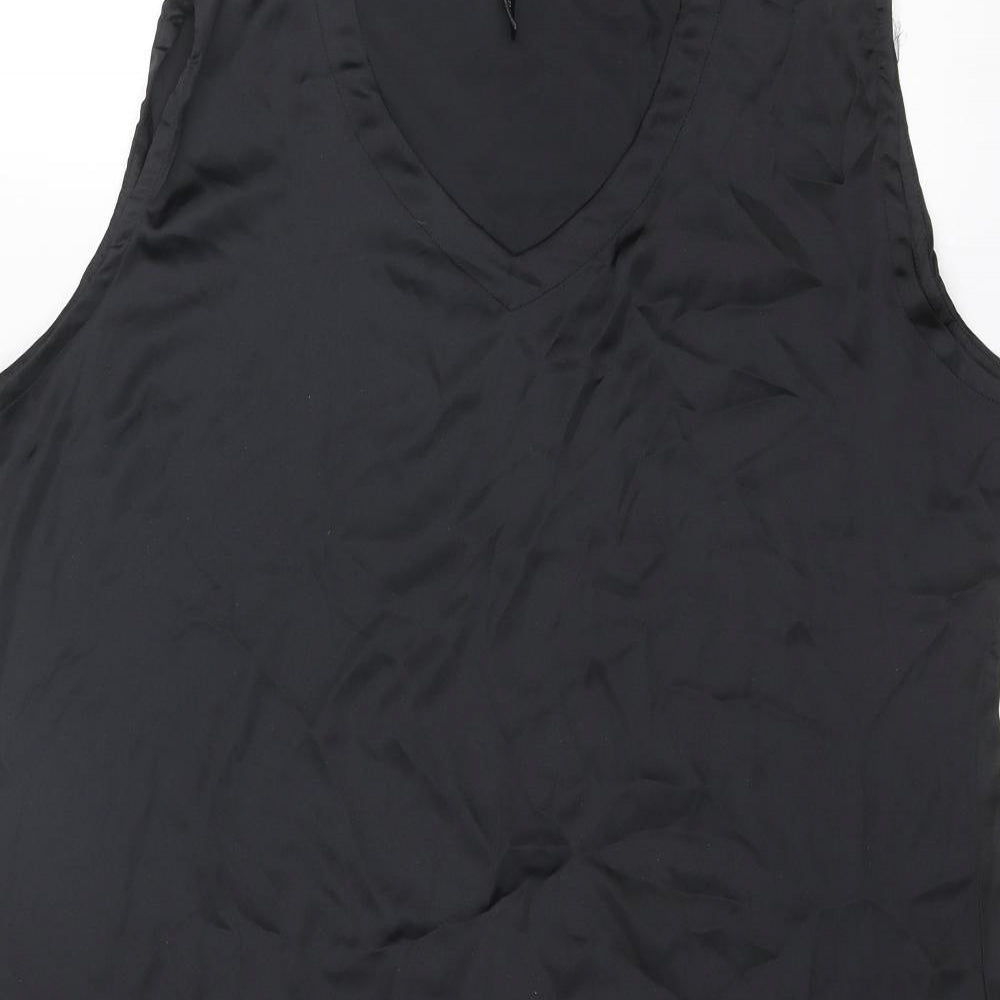 Madame Womens Black Polyester Shift Size XL V-Neck Pullover