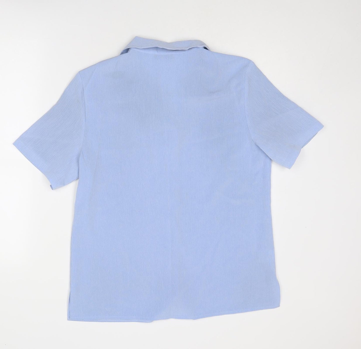 Isabelle Womens Blue Polyester Basic Button-Up Size 14 Collared