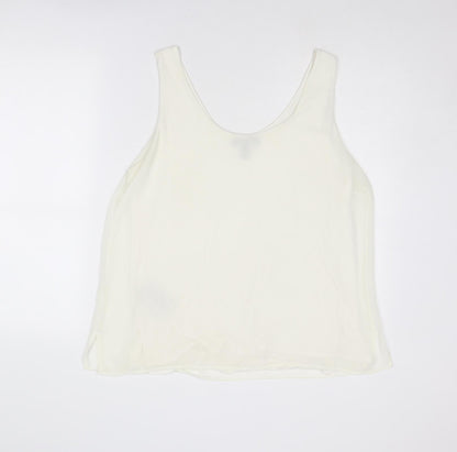 Mango Womens Ivory Polyester Basic Tank Size XL Scoop Neck