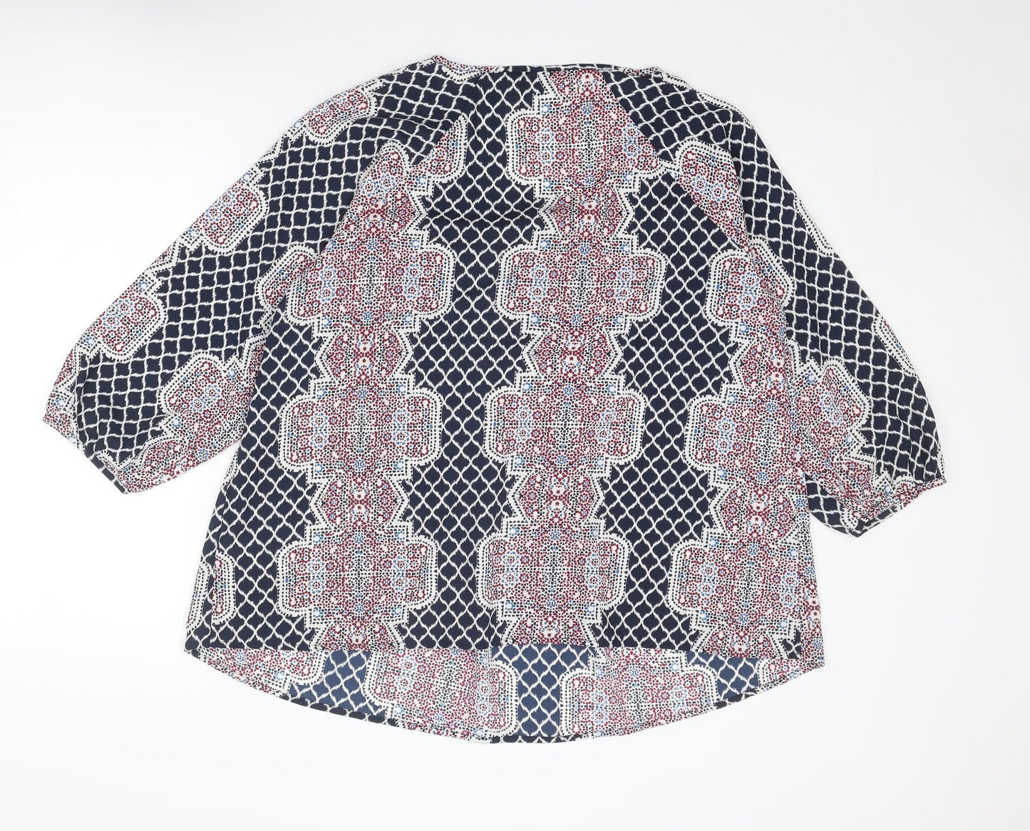 Debenhams Womens Multicoloured Floral Polyester Basic Blouse Size 16 Round Neck