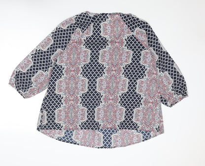 Debenhams Womens Multicoloured Floral Polyester Basic Blouse Size 16 Round Neck