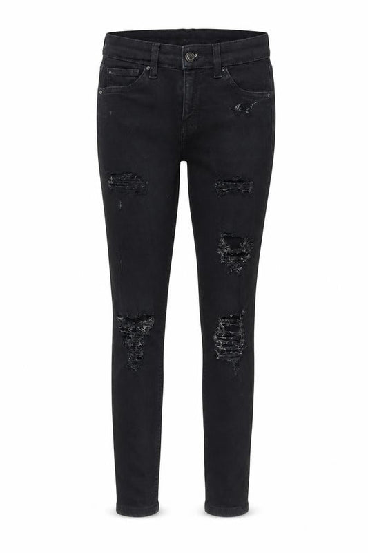 Topshop Womens Black Cotton Skinny Jeans Size 26 in L28 in Regular Zip