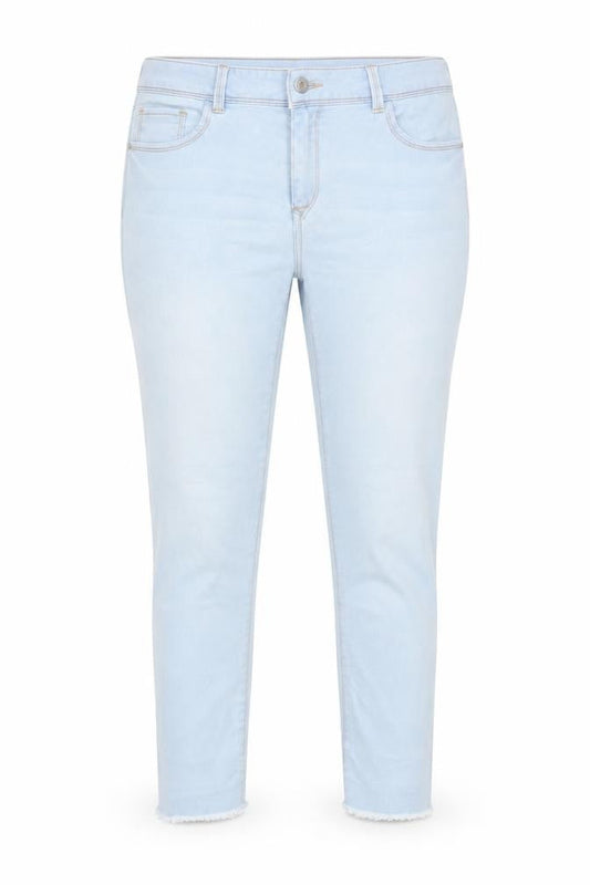 Matalan Womens Blue Cotton Skinny Jeans Size 10 L24 in Regular Zip - Raw Hem