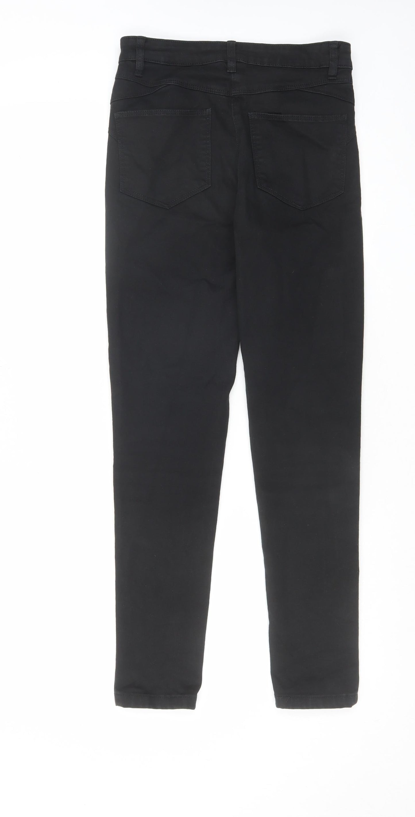 Marks and Spencer Womens Black Cotton Skinny Jeans Size 8 L28 in Regular Zip