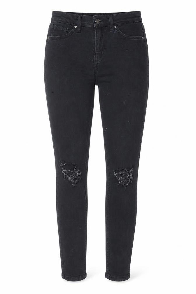 Topshop Womens Black Cotton Skinny Jeans Size 26 in L32 in Regular Zip