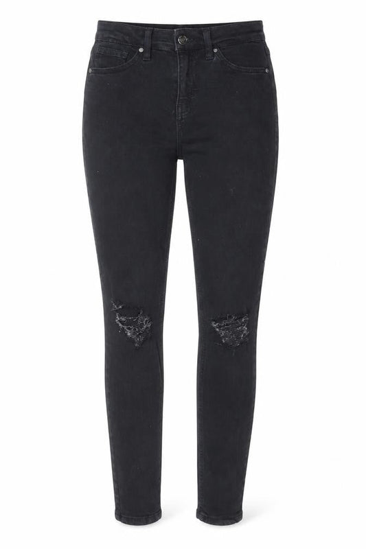 Topshop Womens Black Cotton Skinny Jeans Size 26 in L32 in Regular Zip