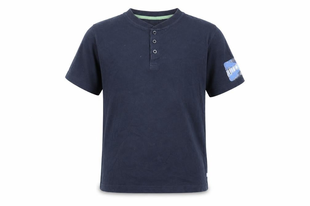Mini Vanilla Boys Blue Cotton Basic Casual Size 12 Years V-Neck Button