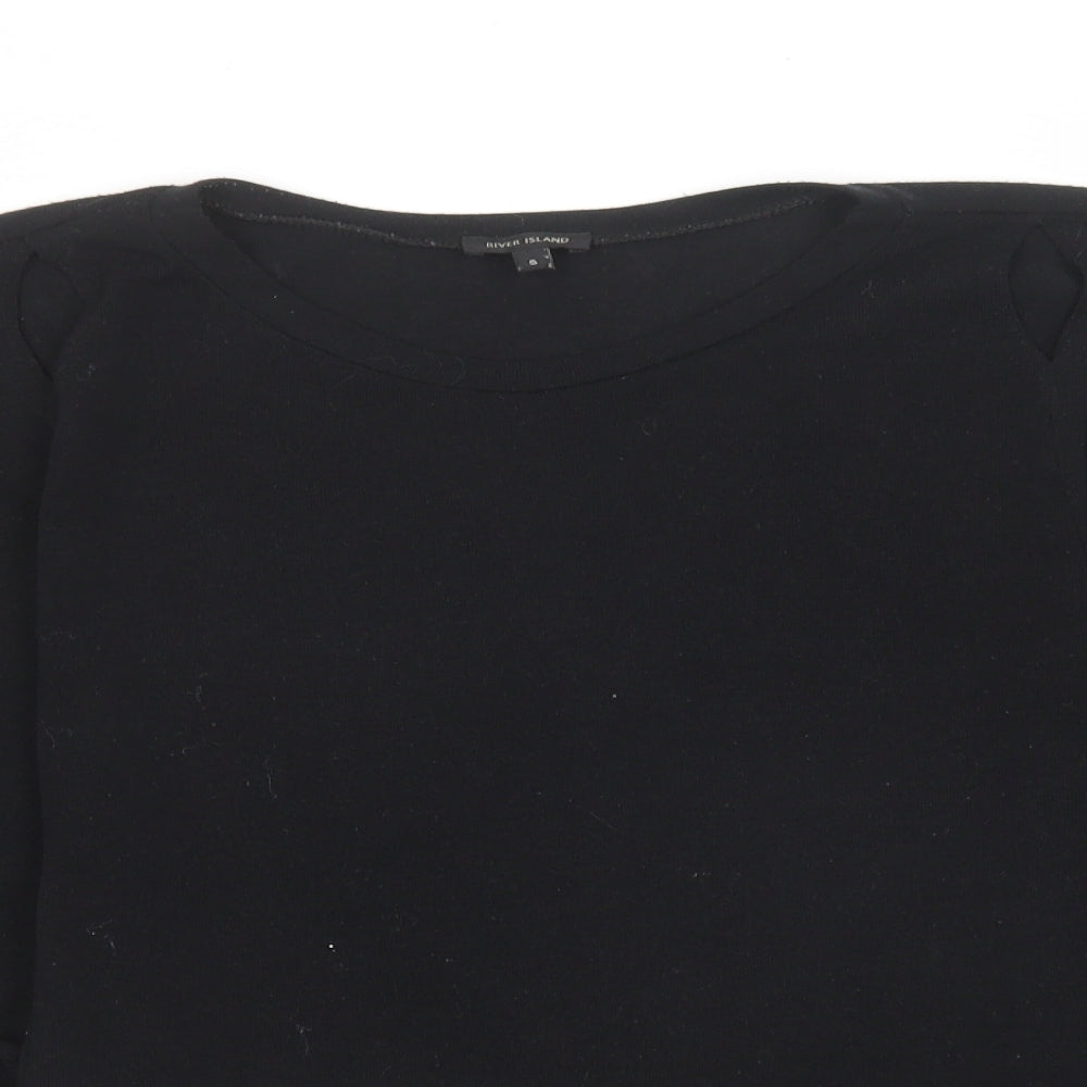 River Island Womens Black Round Neck Polyester Shrug Jumper Size S