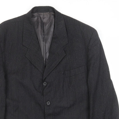 Candidate Mens Grey Striped Wool Jacket Suit Jacket Size 42 Regular
