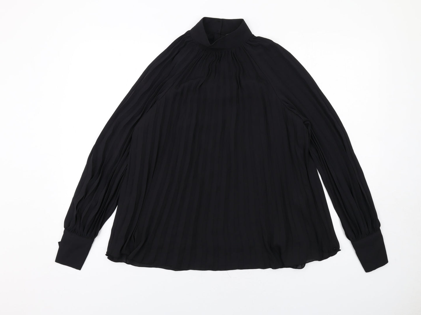 H&M Womens Black Polyester Basic Blouse Size XS High Neck