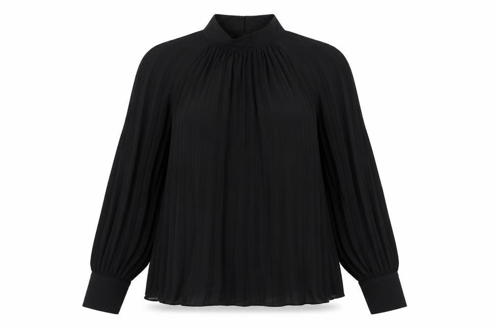 H&M Womens Black Polyester Basic Blouse Size XS High Neck