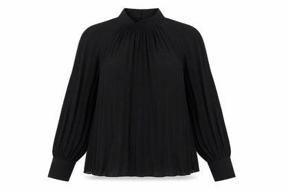 H&M Womens Black Polyester Basic Blouse Size XS High Neck