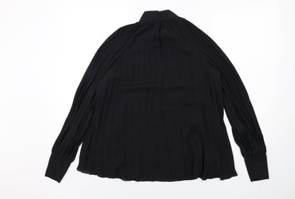 H&M Womens Black Polyester Basic Blouse Size XS High Neck
