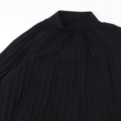 H&M Womens Black Polyester Basic Blouse Size XS High Neck
