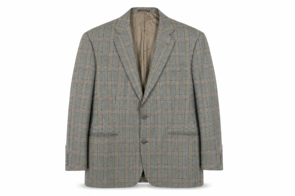 St Michael Mens Multicoloured Plaid Wool Jacket Blazer Size 42 Regular