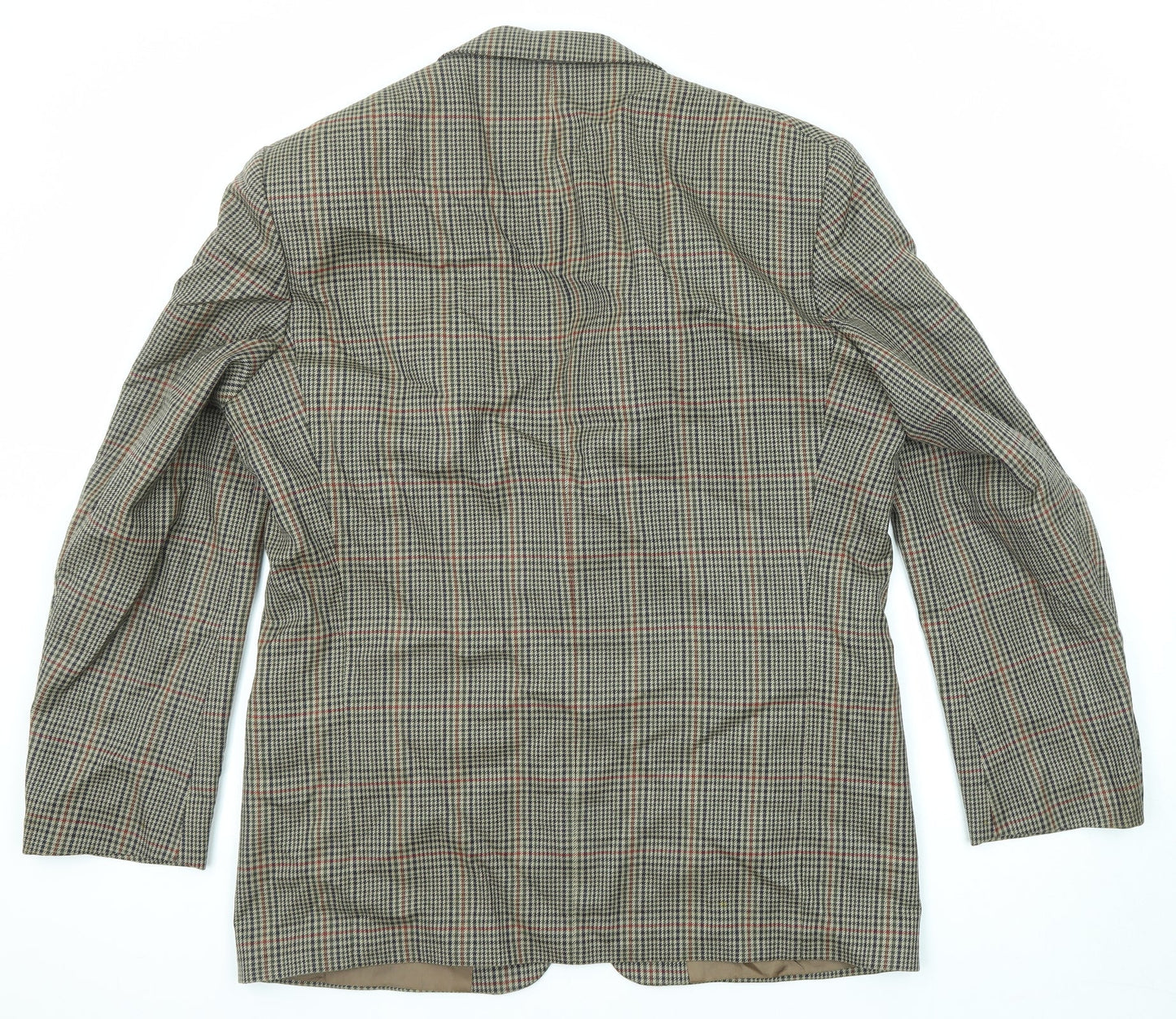 St Michael Mens Multicoloured Plaid Wool Jacket Blazer Size 42 Regular