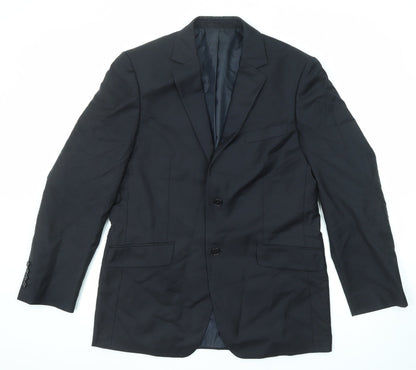 Additional front view of French Connection men’s blue wool jacket suit jacket, size 40, regular