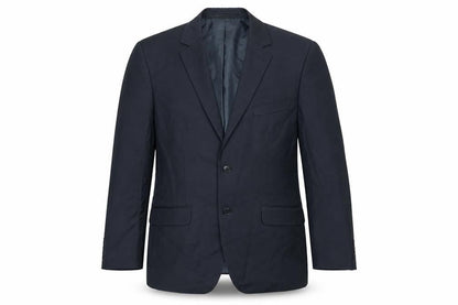 Front view of French Connection men’s blue wool jacket suit jacket, size 40, regular