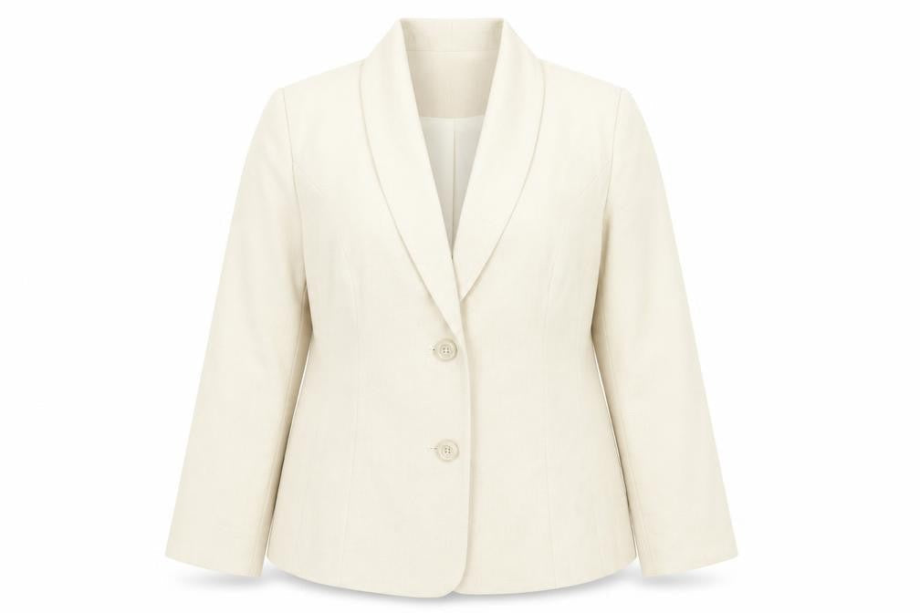 EWM Womens Beige Polyester Jacket Blazer Size 20