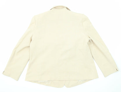 EWM Womens Beige Polyester Jacket Blazer Size 20