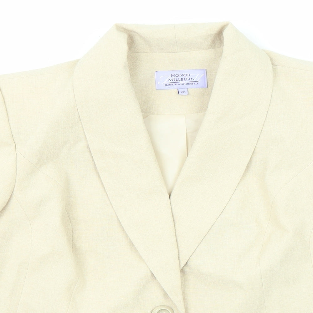 EWM Womens Beige Polyester Jacket Blazer Size 20