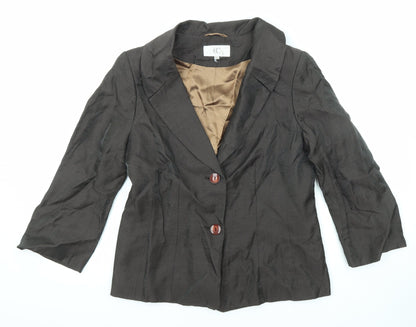 Country Casuals Womens Brown Jacket Blazer Size 10 Button
