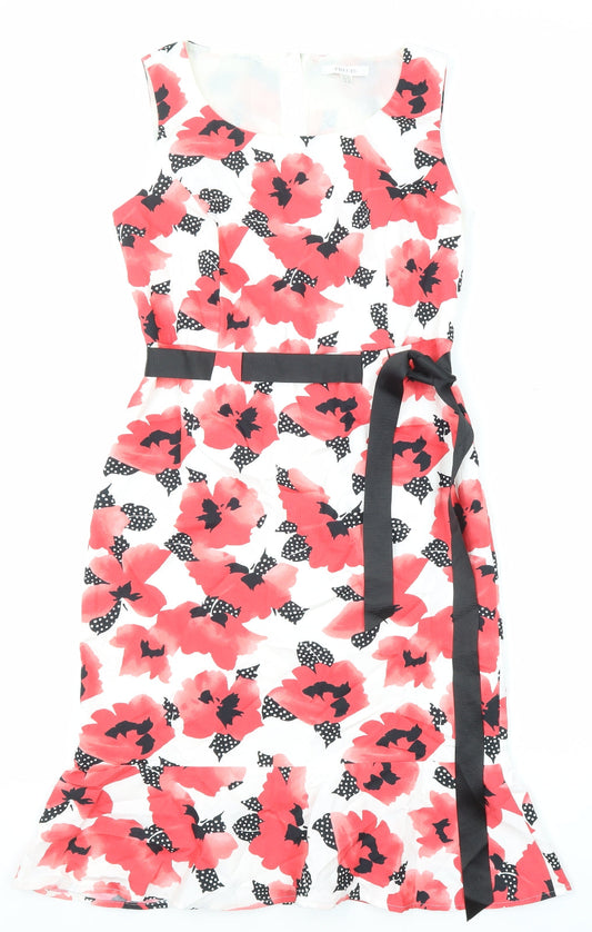 Precis Womens Multicoloured Floral Polyester Tank Dress Size 8 Round Neck Zip