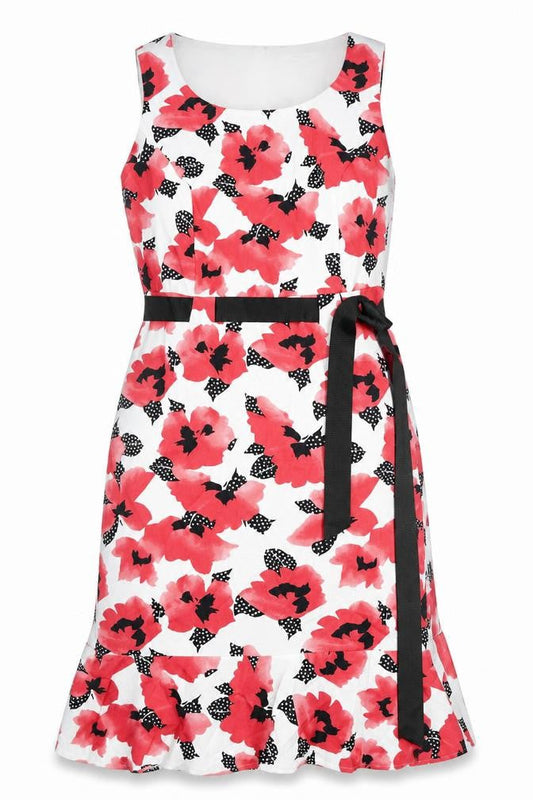 Precis Womens Multicoloured Floral Polyester Tank Dress Size 8 Round Neck Zip