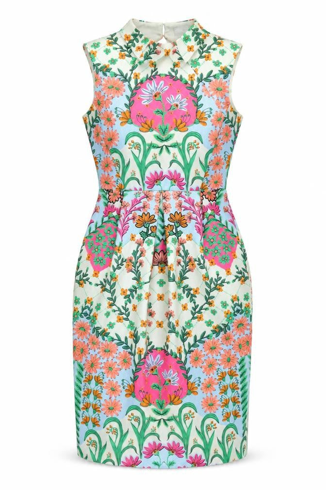 ASOS Womens Multicoloured Floral Polyester Shift Size 8 Collared Button