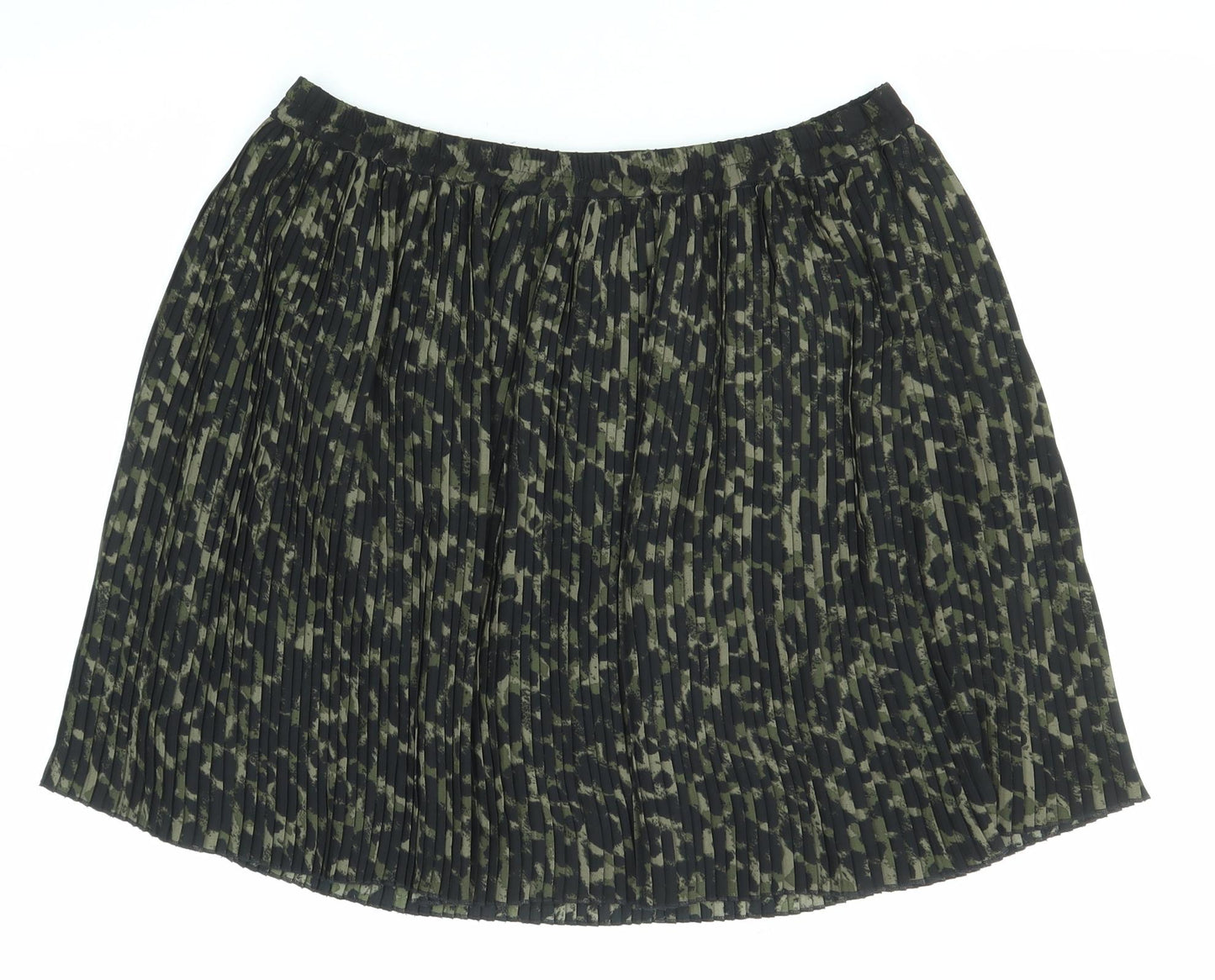 H&M Womens Multicoloured Geometric Polyester Pleated Skirt Size M