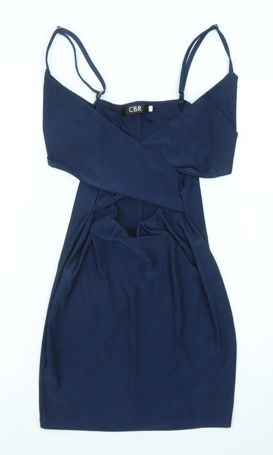 CBR Womens Blue Polyester Mini Size S V-Neck Pullover