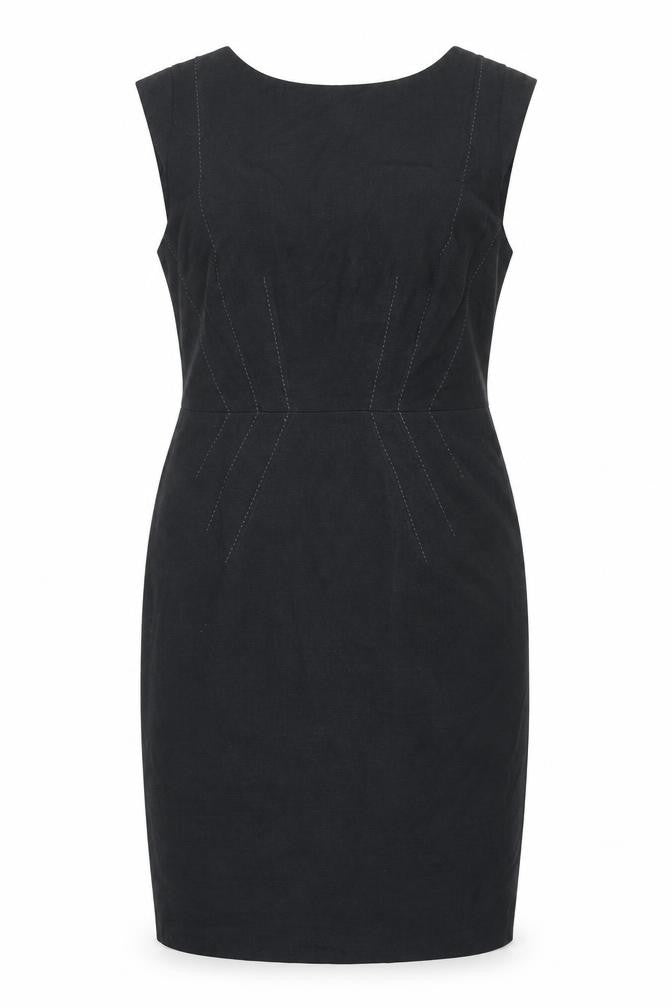 Marks & Spencer Womens Black Polyester Shift Size 8 Round Neck Zip