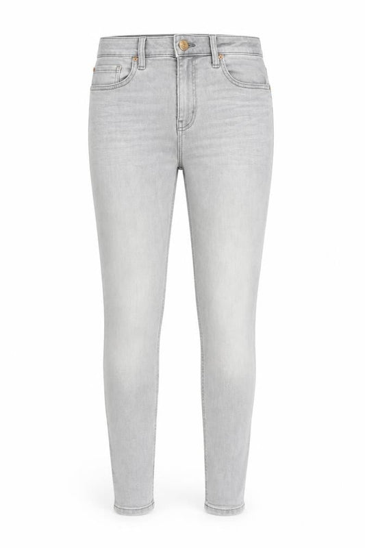 Marks & Spencer Womens Grey Cotton Skinny Jeans Size 12 L28 in Slim Zip