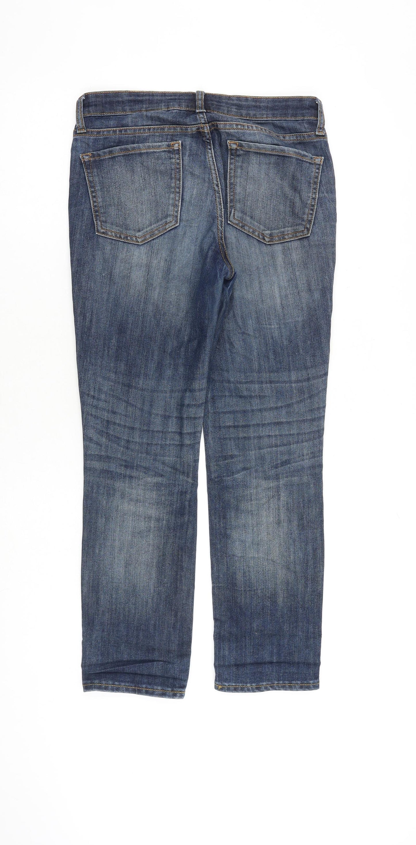 Gap Womens Blue Cotton Straight Jeans Size 6 L26 in Regular Zip