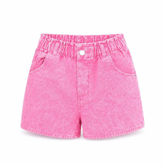 &Denim Girls Pink Geometric 100% Cotton Boyfriend Shorts Size S L3 in Regular Zip
